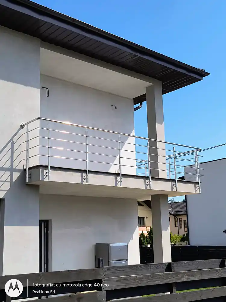 Balustrade inox pentru balcoane în Tunari, Ilfov - model realizat de Real Inox
