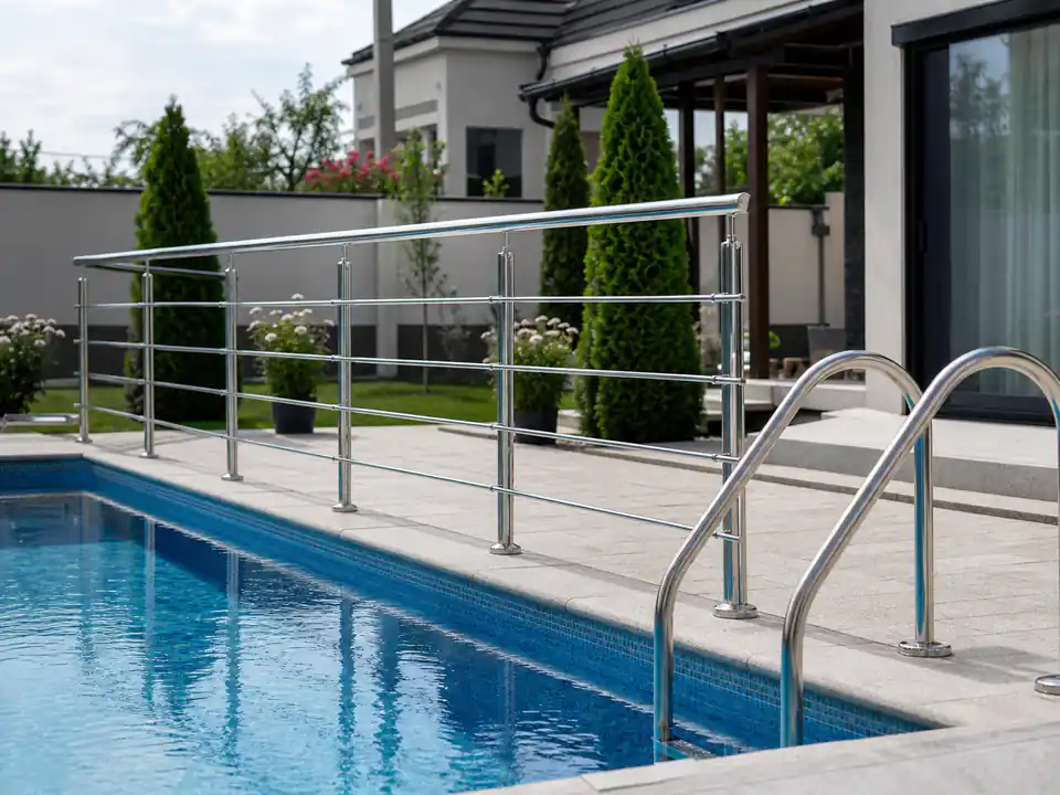 Balustradă inox piscină - lucrare Real Inox 1
