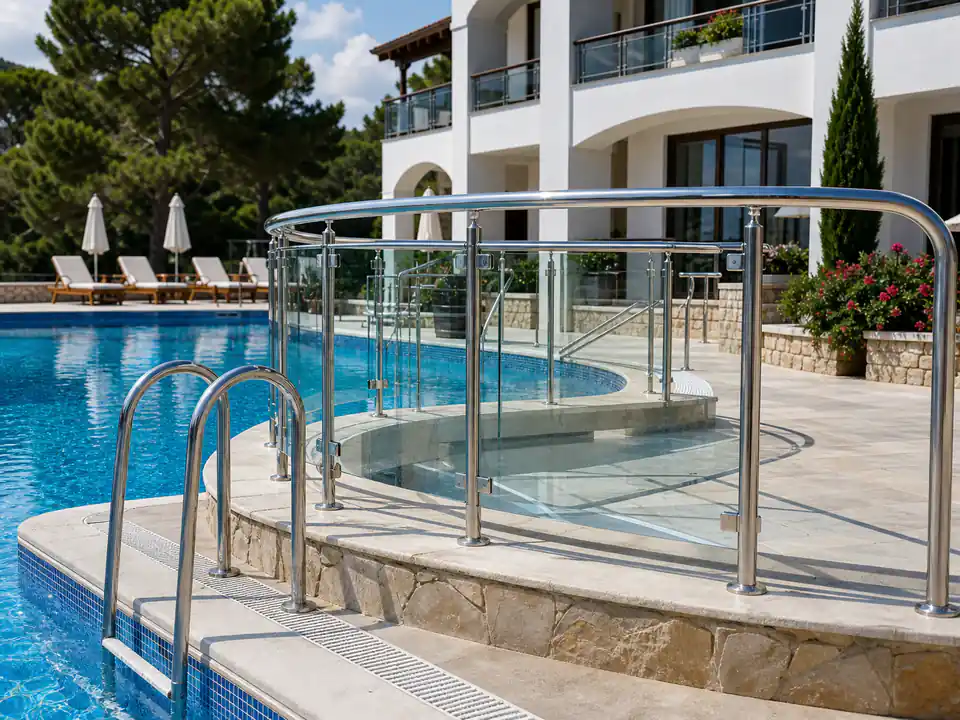 Balustradă inox piscină - lucrare Real Inox 4