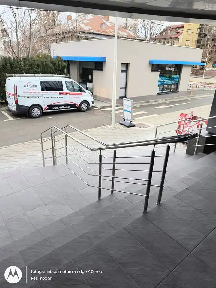 Balustradă inox scări exterioare - lucrare Real Inox 20