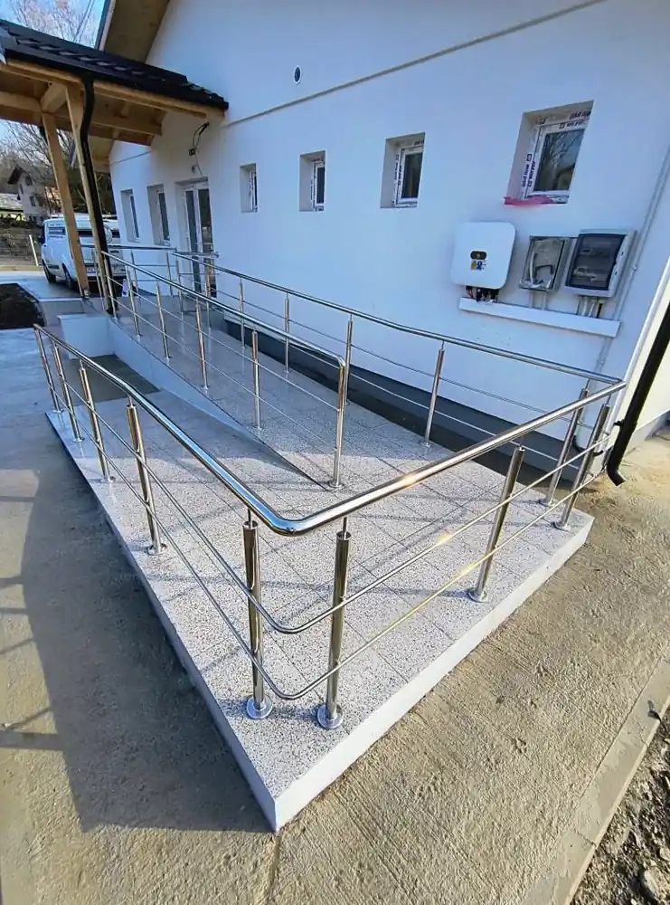 Balustrade inox pentru scări exterioare în Jilava, Ilfov - model realizat de Real Inox