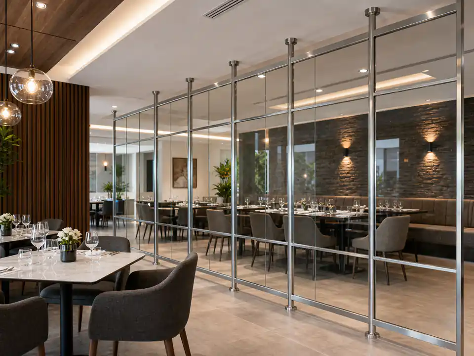 Perete despărțitor din inox - lucrare Real Inox 3